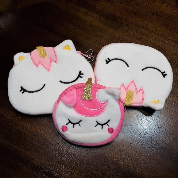 SALE! New Cute Plush Unicorn Coin Purse/Bag Tag - Picture 4 of 4